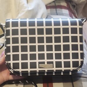 Kate Spade Black and White Grid Crossbody Bag